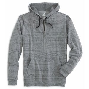 Johnnie-O Mackeys Printed Polar Fleece Golf Hoodie 1/2 Zip Mens Size XL Gray NWT